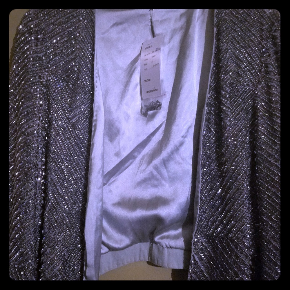 Handmade Silk beaded sequined jacket